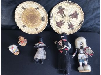 American Indian, Mexican Cultural Doll And Wood Carved  Decor And More