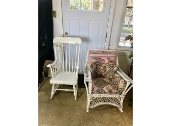 Wood And Wicker Rocking Chairs