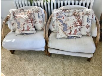 Bamboo Chairs With Asian Influenced Pillows