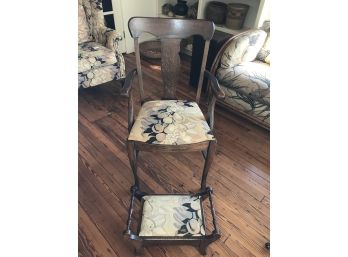 Accent Chair With Matching Upholstered Foot Stool