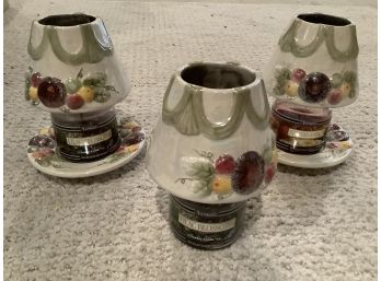 Vintage Yankee Candle Shades And Saucers As Pictured