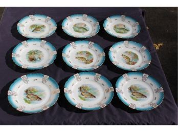 Set Of 9 Antique Side Plates By Joseph Schachtel Of Dresden German