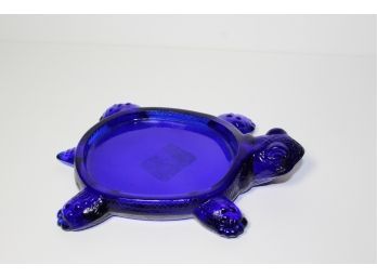 Vintage Blue Glass Turtle