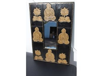 Very Unique Mirror Hand-crafted Buddha And Lotus Flower One-of-a-kind!