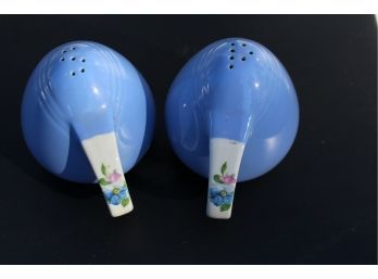 1940s Hall Blue Flower Ceramic Salt & Pepper Shakers