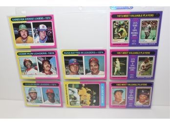 8 Card 1975 Topps Baseball Leaders Cards And Classic MVP Throwbacks