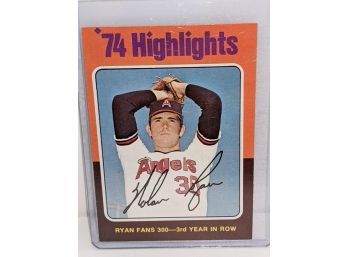 1975 Nolan Ryan '74 Highlights Card #5 & Regular Season Card #500