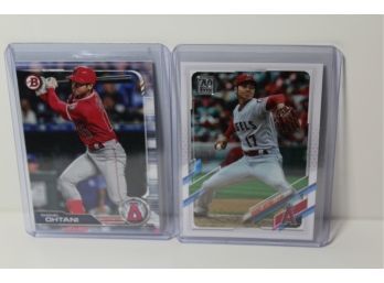 2 Topps Baseball Cards Shohei Ohtani - 2019, 2021