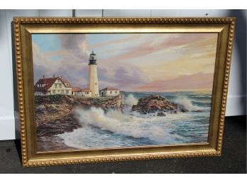 Breathtaking Large Seaside Print By A. Markovitch