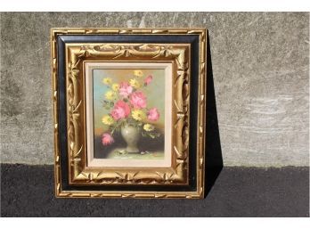 Original Oil Flowers Signed Rossi