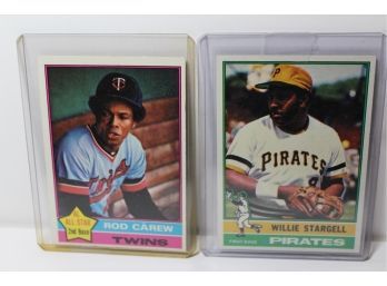 1976 Topps Baseball 4 Card Group Stars - Carlton, Stargell, Carew, & Allen