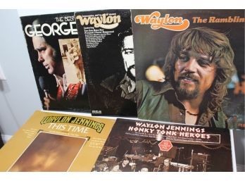 Waylon Jennings 4 Album Lot And George Jones