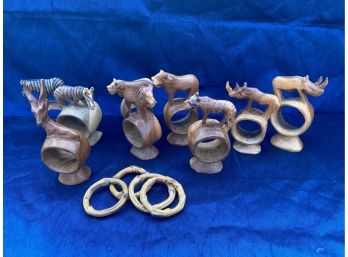 Wood Carved Safari Animal Napkin Holders (9)