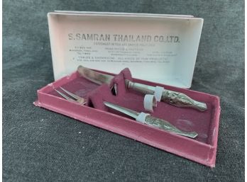 Thai Bronze Knife And Fork - S. Samran Thailand Co