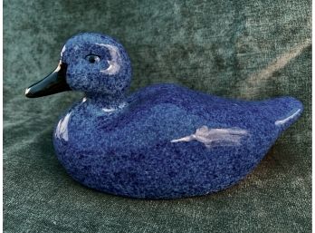 Cobalt Blue Ceramic Decorative Duck Figurine