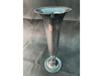 Silver Fluted Trumpet Vase - Lion Marking