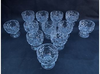 Clear Glass Pebble/grape Pattern Cup Set (12)