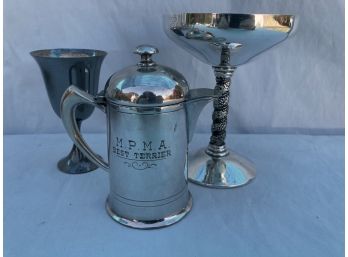 Three Silver Plate Drinking Vessels