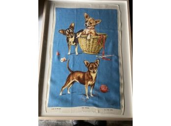 Pure Linen Print Of Chihuahuas - Made In Ireland