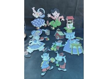 Vintage Nursery Rhyme Character Wooden Cut Outs