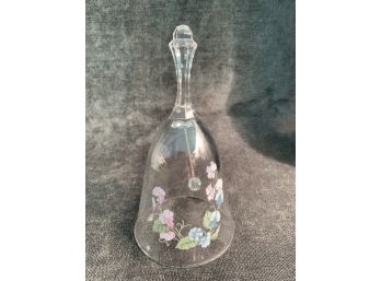 Clear Crystal Bell With Floral Print