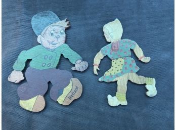 Two Wooden Holland Character Cut Outs