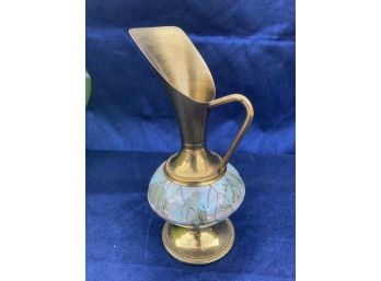 Gold Colored Pitcher With Glass Centre