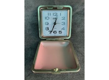 Brown/Burgundy  Travel Compact Alarm Clock