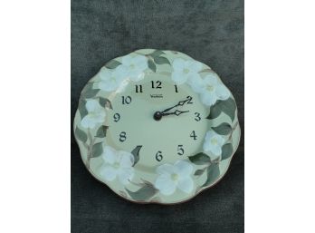 White Dogwood Plate Clock