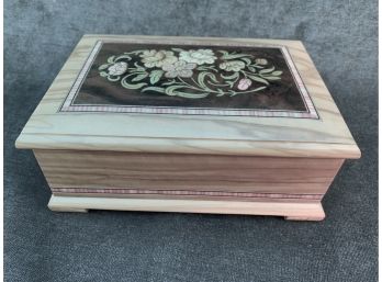 Wooden Box With Floral Inlay - Italy