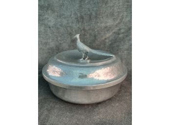 Pewter Bowl With Peacock Lid