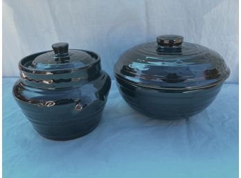 Two Marcrest Oven-proof Stoneware Crocks