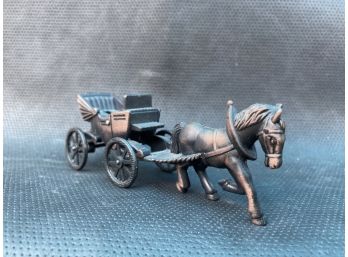 Dark Brown Horse And Carriage Figurine