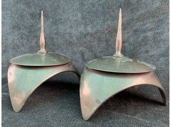 Two Mid Century Style Candle Stick Spikes