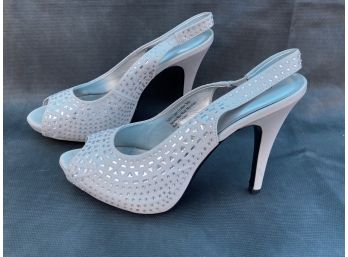 Lulu Townsend Pair Of Silver High Heels - Size 9