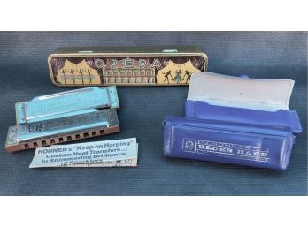 Harmonica Lot Including Hohner Blues & Opera