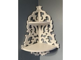 Vintage White Wooden Corner Self