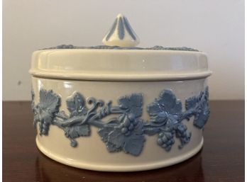 Round Wedgwood White Ceramic Trinket Box Queen's Ware