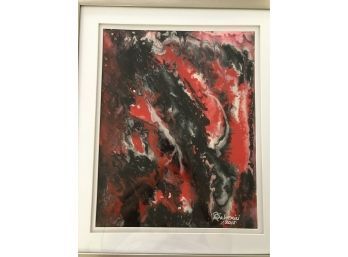 Red Black And White Artwork - Signed