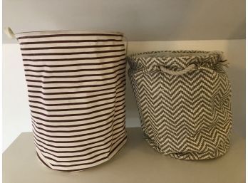 Two Fabric Laundry Hampers/storage Bags