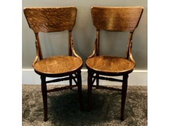 Matching Pair Of Oak Chairs