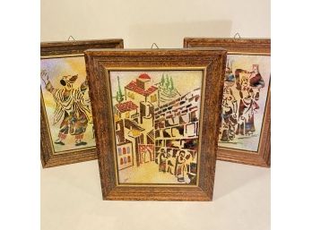 Set Of 3 Framed Tiles