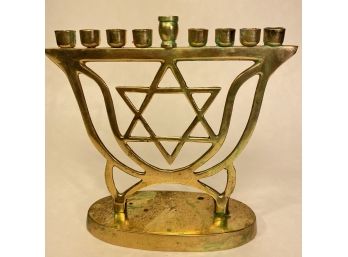 Brass Menorah W Star Of David