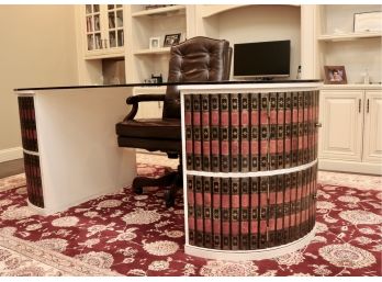 Custom Made Double Pedestal Illusion Bookcase Desk (MT. KISCO PICKUP)