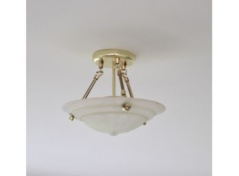 Brass Ceiling Frosted Dome Light Fixture (MT. KISCO PICKUP)