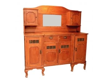 Antique Solid Wood Country Kitchen Hutch (LARCHMONT PICKUP)