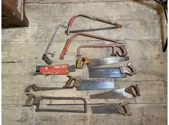 Mixed Hand Saw Group - Bow, Drywall And Mitre Box Saws