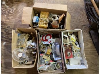 (4) Mystery Boxes Loaded With Misc Parts, Pieces, Hardware And More