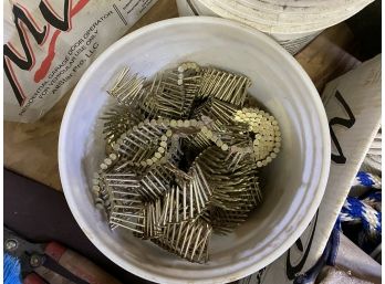 Bucket Of Framing Nail Coils