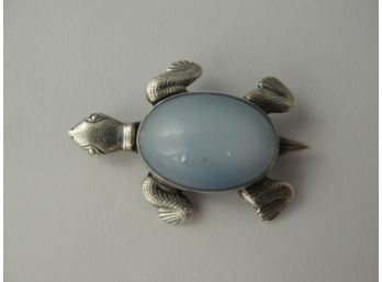 Danecraft Moonstone & Sterling Silver Turtle Pin